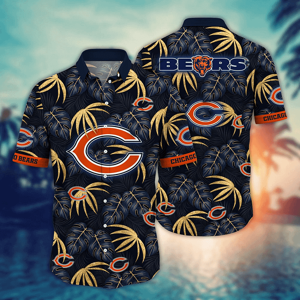 Chicago Bears Palm Tree Leaves NFL Football Team Hawaiian Shirt Chicago Bears Palm Tree Leaves NFL Football Team Hawaiian Shirt