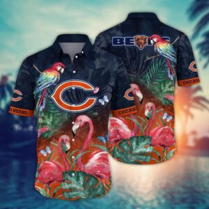 Chicago Bears Pink Flamingo NFL Football Team Hawaiian Shirt