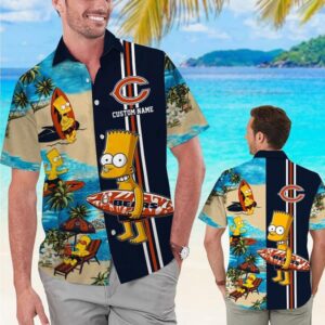 Chicago Bears The Simpsons Custom Name NFL Football Team Hawaiian Shirt