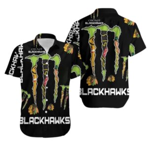 Chicago Blackhawks Monster Energy Claw Hawaiian Shirt