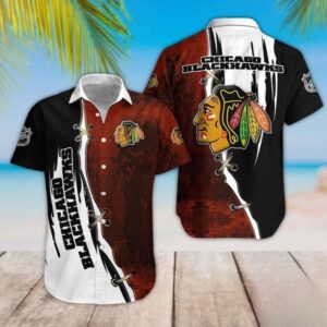 Chicago Blackhawks Rugged Split Hawaiian Shirt