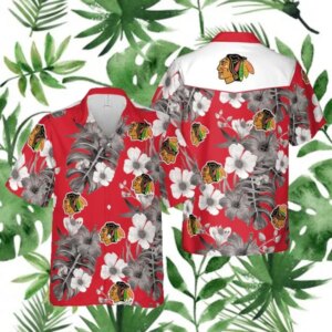 Chicago Blackhawks Tropical Elegance Hawaiian Shirt