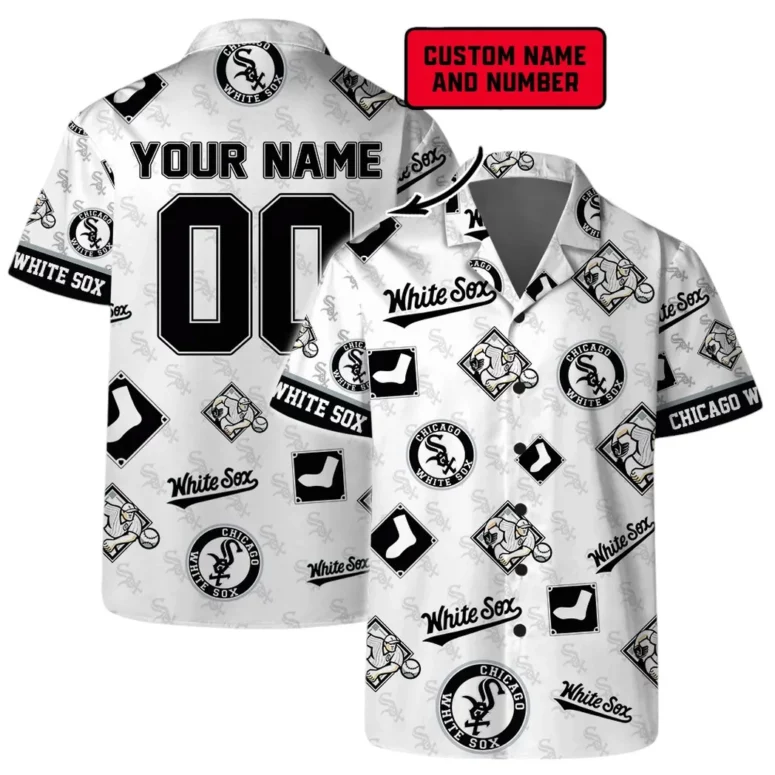 Chicago White Sox Custom Name And Number Hawaiian Shirt Chicago White Sox Custom Name And Number Hawaiian Shirt