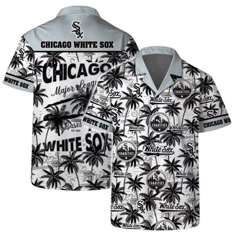 Chicago White Sox Team Logo Coconut Tree Hawaiian Shirt Chicago White Sox Team Logo Coconut Tree Hawaiian Shirt