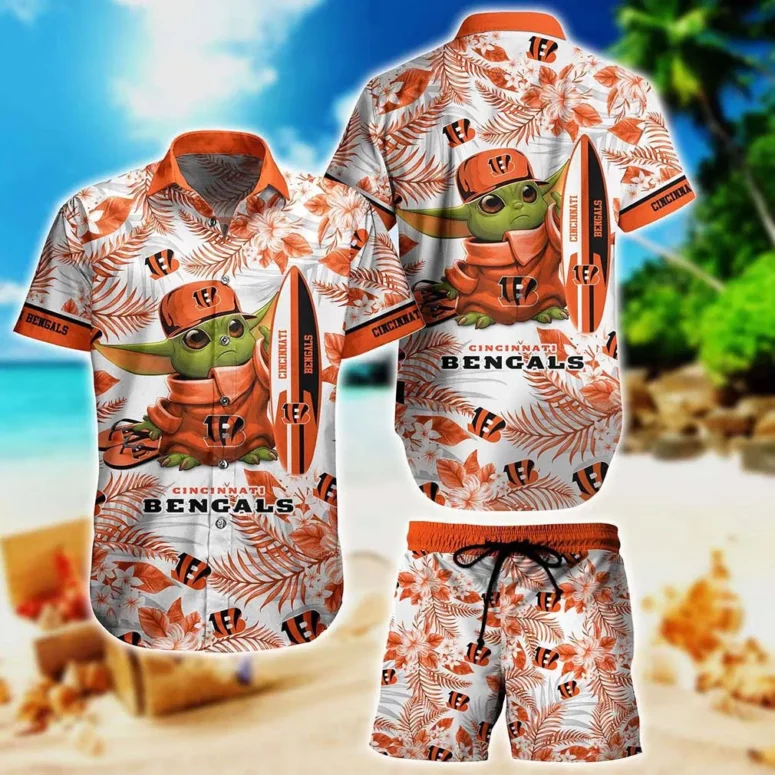 Cincinnati Bengals Baby Yoda Beach Hawaiian Shirt Cincinnati Bengals Baby Yoda Beach Hawaiian Shirt