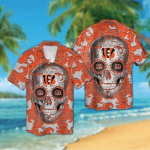 Cincinnati Bengals Calavera NFL Football Team Hawaiian Shirt