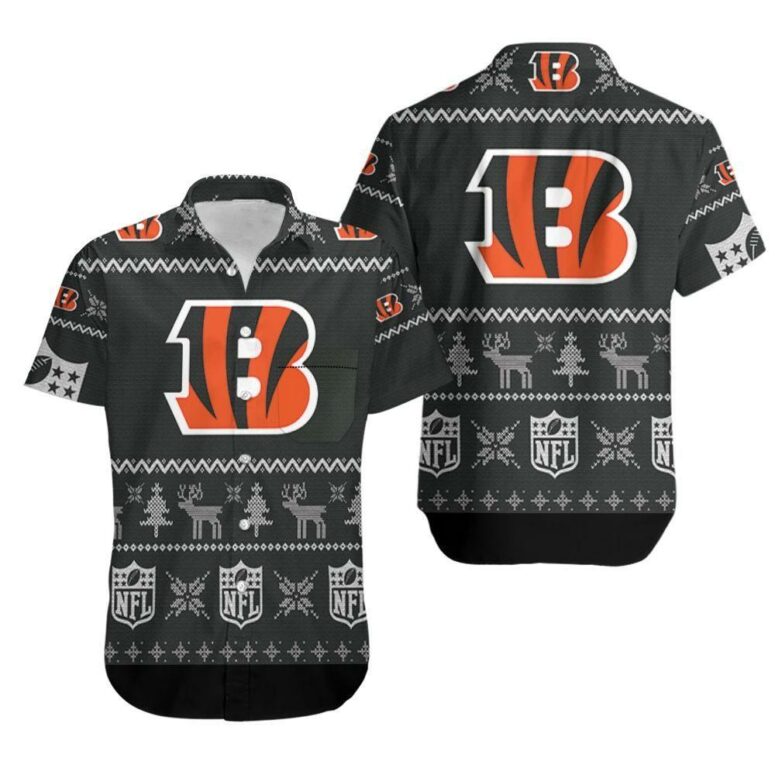 Cincinnati Bengals Festive Knit Hawaiian Shirt Cincinnati Bengals Festive Knit Hawaiian Shirt