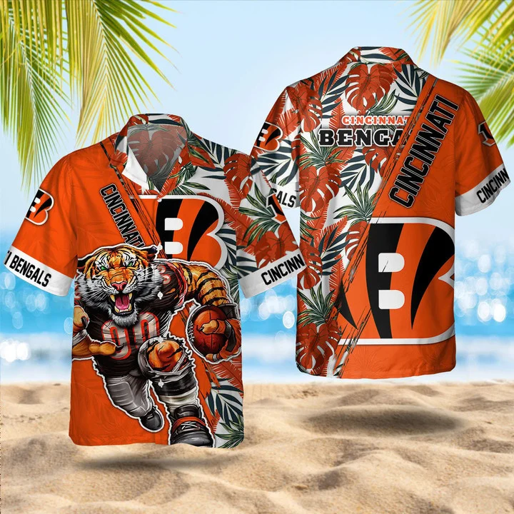 Cincinnati Bengals Fierce Tiger Hawaiian Shirt Cincinnati Bengals Fierce Tiger Hawaiian Shirt