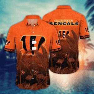 Cincinnati Bengals Flamingo NFL Football Team Hawaiian Shirt