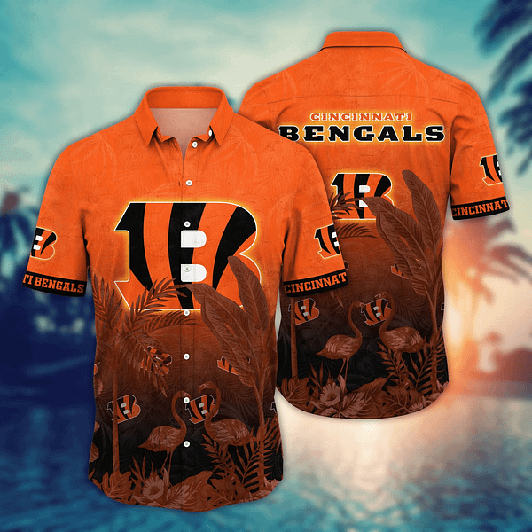Cincinnati Bengals Flamingo NFL Football Team Hawaiian Shirt Cincinnati Bengals Flamingo NFL Football Team Hawaiian Shirt