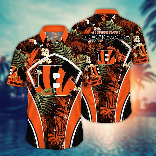 Cincinnati Bengals Greenery NFL Football Team Hawaiian Shirt Cincinnati Bengals Greenery NFL Football Team Hawaiian Shirt
