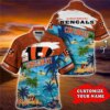 Cincinnati Bengals Island Sunset Personalized Hawaiian Shirt