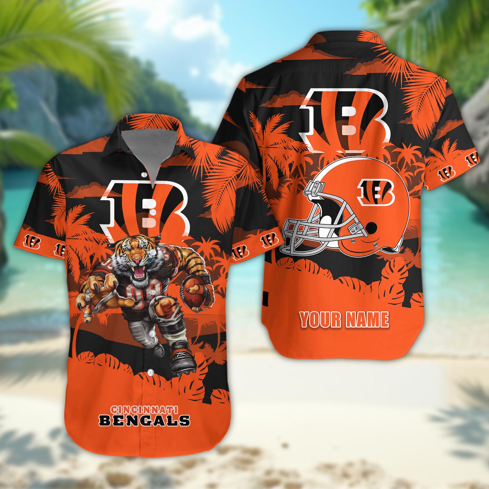 Cincinnati Bengals Personalized Hawaiian Shirt ??Custom Name Cincinnati Bengals Personalized Hawaiian Shirt ??Custom Name