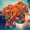 Cincinnati Bengals Pink Flamingo NFL Football Team Hawaiian Shirt