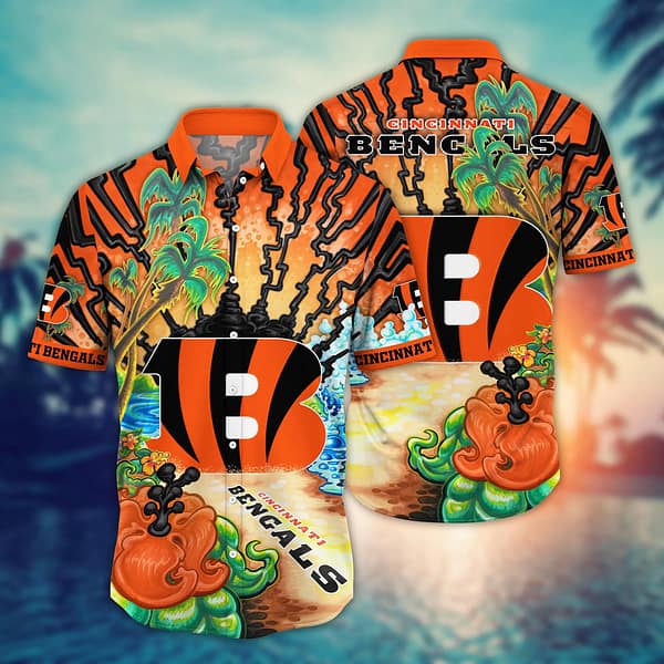 Cincinnati Bengals Seashore NFL Football Team Hawaiian Shirt Cincinnati Bengals Seashore NFL Football Team Hawaiian Shirt