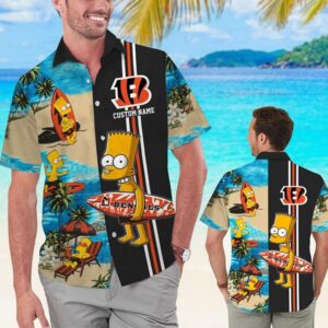 Cincinnati Bengals The Simpsons Custom Name NFL Football Team Hawaiian Shirt