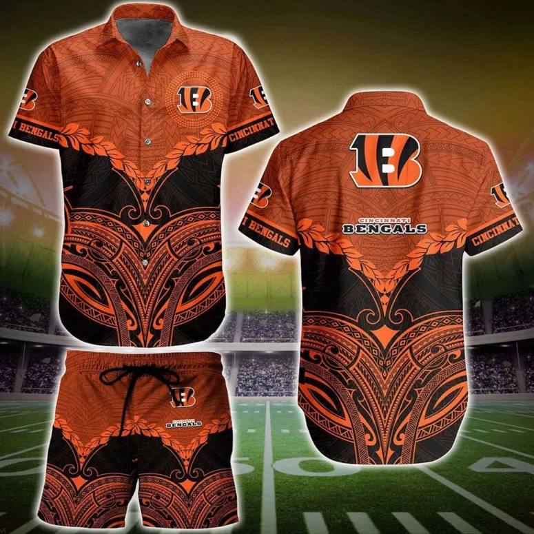 Cincinnati Bengals Tribal Pride Hawaiian Shirt Cincinnati Bengals Tribal Pride Hawaiian Shirt