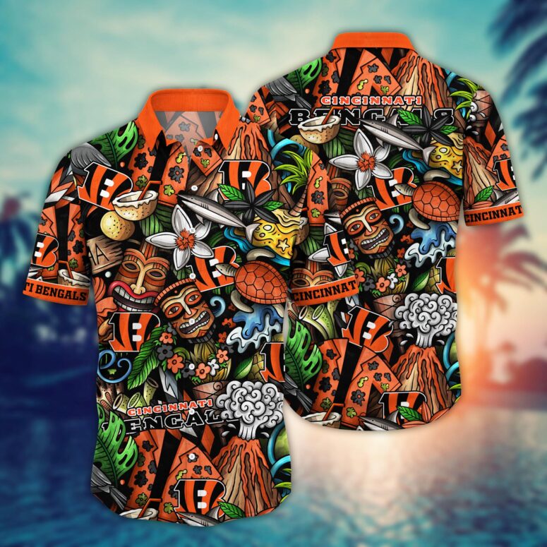 Cincinnati Bengals Tropical Adventure Hawaiian Shirt Cincinnati Bengals Tropical Adventure Hawaiian Shirt