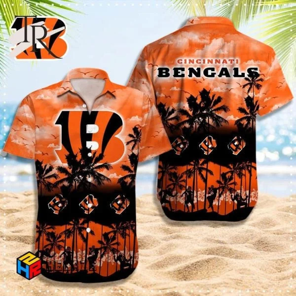 Cincinnati Bengals Tropical Dusk Hawaiian Shirt Cincinnati Bengals Tropical Dusk Hawaiian Shirt