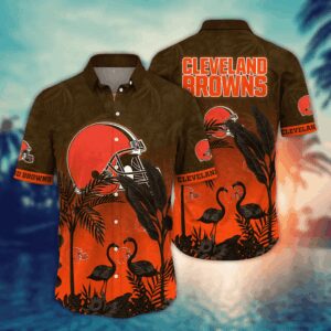 Cleveland Browns Flamingo NFL Football Team Hawaiian Shirt