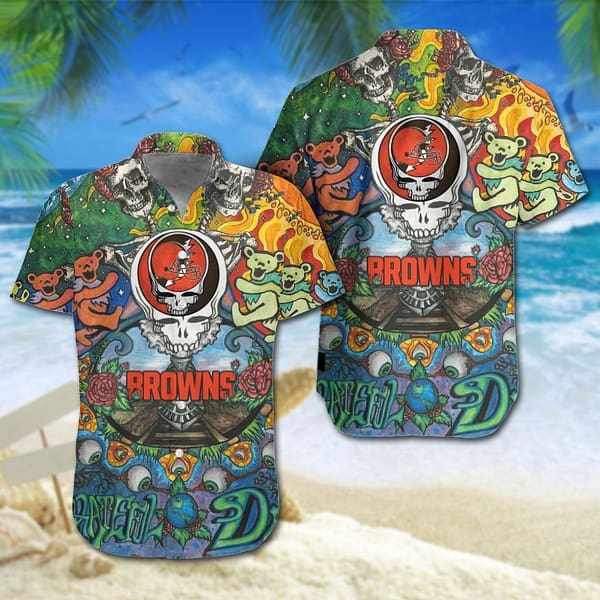 Cleveland Browns Grateful Dead NFL Football Team Hawaiian Shirt Cleveland Browns Grateful Dead NFL Football Team Hawaiian Shirt