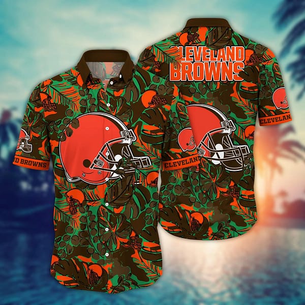 Cleveland Browns Rainforest NFL Football Team Hawaiian Shirt Cleveland Browns Rainforest NFL Football Team Hawaiian Shirt