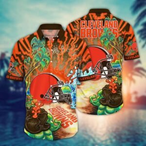 Cleveland Browns Seashore NFL Football Team Hawaiian Shirt