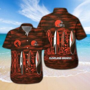 Cleveland Browns Surfing NFL Football Team Hawaiian Shirt