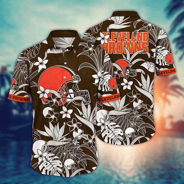 Cleveland Browns Tropical Plants NFL Football Team Hawaiian Shirt Cleveland Browns Tropical Plants NFL Football Team Hawaiian Shirt
