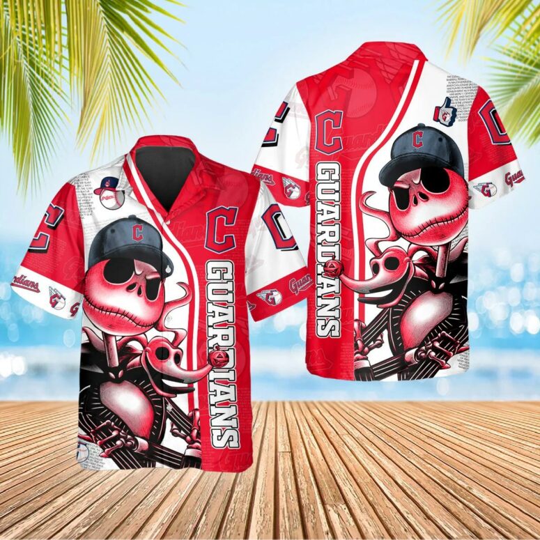 Cleveland Guardians Jack Skellington Hawaiian Shirt Cleveland Guardians Jack Skellington Hawaiian Shirt