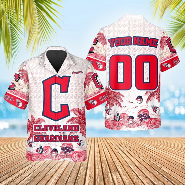 Cleveland Guardians Tropical Wave Personalized Name Number Hawaiian Shirt Cleveland Guardians Tropical Wave Personalized Name Number Hawaiian Shirt