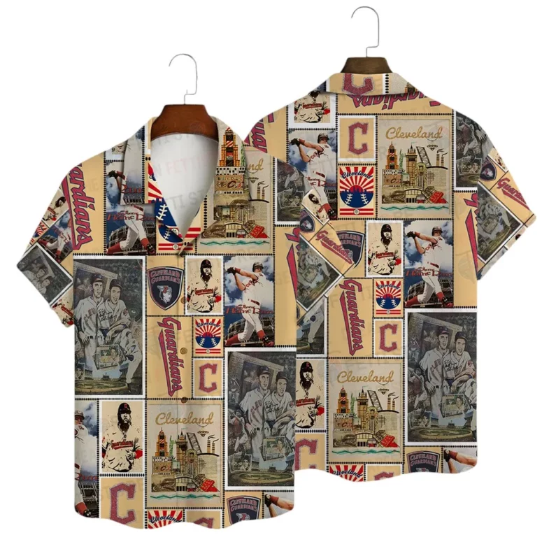 Cleveland Guardians Vintage Collage Hawaiian Shirt Cleveland Guardians Vintage Collage Hawaiian Shirt