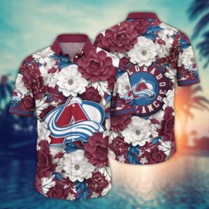 Colorado Avalanche Floral Elegance Hawaiian Shirt