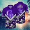 Colorado Rockies Chevron Bloom Hawaiian Shirt