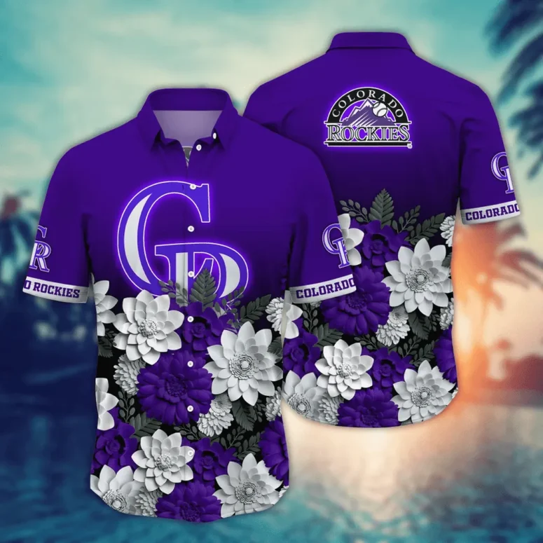 Colorado Rockies Dahlia Elegance Hawaiian Shirt Colorado Rockies Dahlia Elegance Hawaiian Shirt