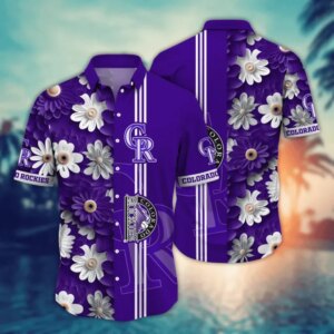 Colorado Rockies Daisy Bloom Hawaiian Shirt