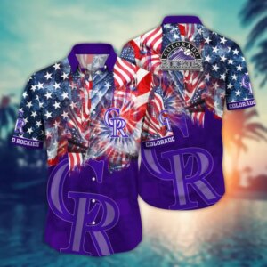 Colorado Rockies Fireworks Celebration Hawaiian Shirt