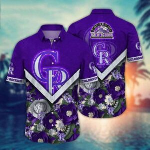 Colorado Rockies Floral Elegance Hawaiian Shirt