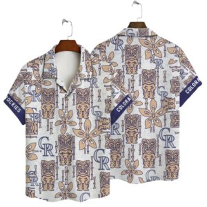 Colorado Rockies Tiki Floral Hawaiian Shirt