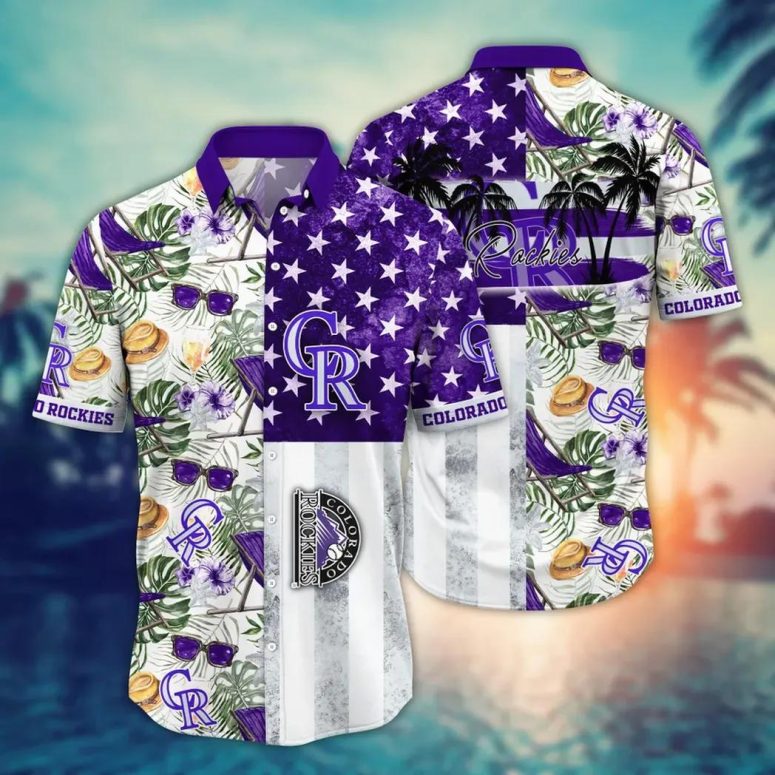 Colorado Rockies Tropical Stars Hawaiian Shirt Colorado Rockies Tropical Stars Hawaiian Shirt