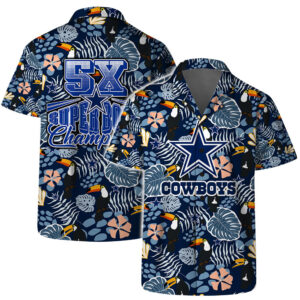 Dallas Cowboys 5X Super Bowl Champion NFL Football Team Hawaiian Shirt