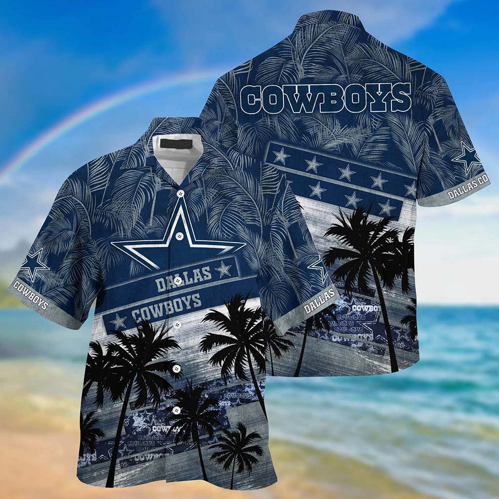 Dallas Cowboys Beach Scene NFL Football Team Hawaiian Shirt Dallas Cowboys Beach Scene NFL Football Team Hawaiian Shirt