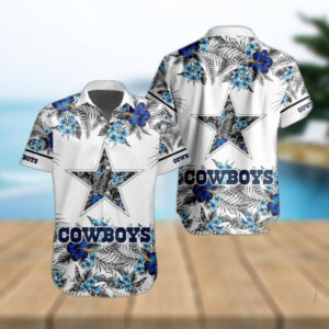Dallas Cowboys Blue Flower NFL Football Team Hawaiian Shirt