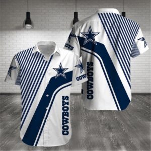Dallas Cowboys Diagonal Pattern NFL Football Team Hawaiian Shirt