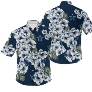 Dallas Cowboys Hibiscus Flower NFL Football Team Hawaiian Shirt