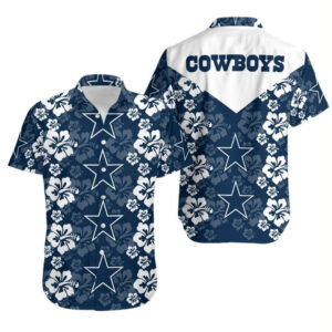 Dallas Cowboys Hibiscus Flower V2 NFL Football Team Hawaiian Shirt