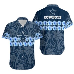 Dallas Cowboys Light Blue Flower NFL Football Team Hawaiian Shirt