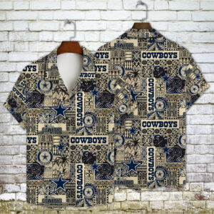 Dallas Cowboys Maori Pattern NFL Football Team Hawaiian Shirt