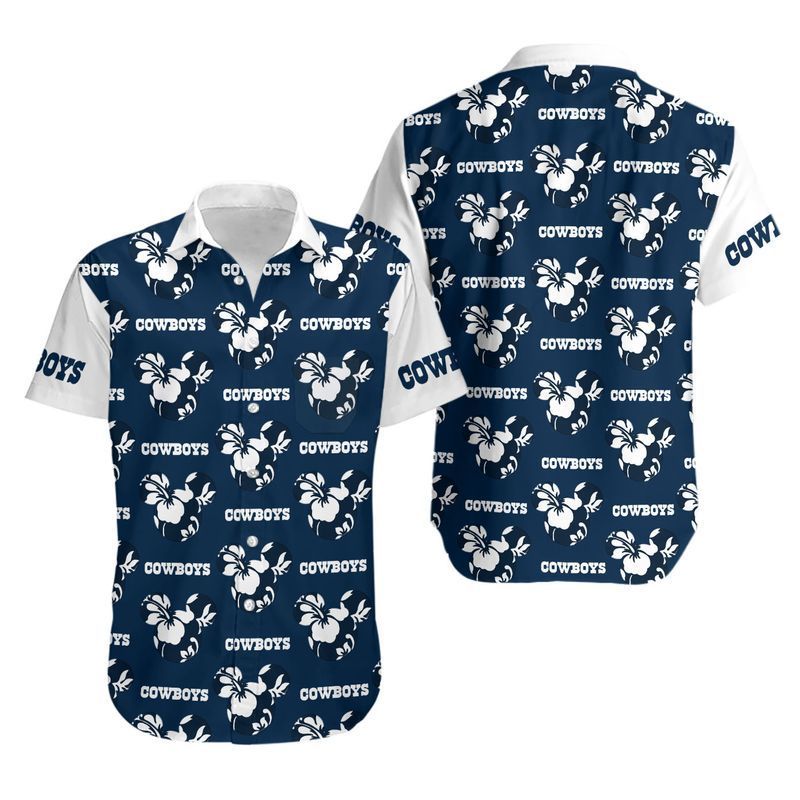 Dallas Cowboys Navy White NFL Football Team Hawaiian Shirt Dallas Cowboys Navy White NFL Football Team Hawaiian Shirt