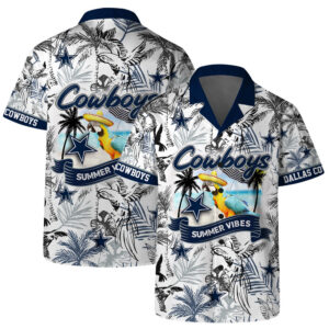 Dallas Cowboys Parrot Summer Vibes NFL Football Team Hawaiian Shirt